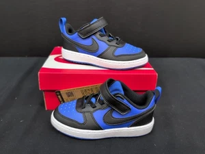 Nike Court Borough Low Recraft TD Sneakers Kids Shoes US 9C Game Royal Black - Picture 1 of 13