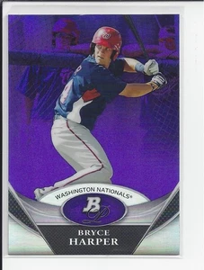 2011 Bowman Platinum Purple Refractor RC #BPP1 Bryce Harper RC Nationals - Picture 1 of 4