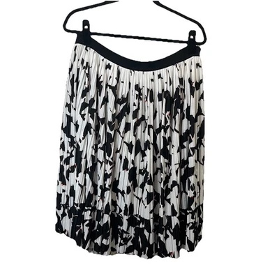 Apt. 9 Falda Mujer Talla XL Blanca Negra Plisada Forrada Estampado Animal Falda Geométrica Foto 1 de 4