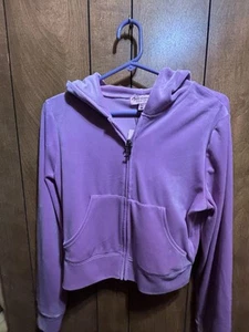 Juicy Couture Bling Velour Zip-Up Womens Hoodie Track Jacket Only Violet NWT - Picture 1 of 3
