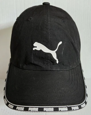 PUMA Lightweight Black Unisex Running Hat Cap, RARE Design! Adjustable Strapback - Image 1 of 4