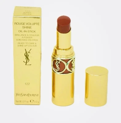 Lápiz labial YSL Rouge Volupte Shine 122 BURNT ZELLIGE aceite en lápiz nuevo en caja Foto 1 de 4