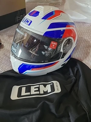 LEM Aprilo Modular Casco Moto Medio Azul Rojo Doble Visera Nuevo ENVÍO GRATUITO Foto 1 de 4