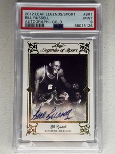 2012 Leaf Legends Of Sport Bill Russell Autograph Gold 1/3 PSA 9 - Picture 1 of 3