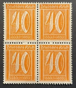 Germany Stamps 1921 Numeral Lozenges wmk 40pf block of 4 MM SG158 MI163 - Picture 1 of 2