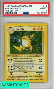 1999 Pokemon Deutsch Raichu-Holo #14 1. Edition PSA 4 VG-EX - Bild 1 von 3