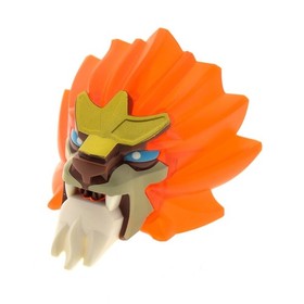 1x Lego Bionicle Figures Head Chima Lion Neon Orange CHI Laval 70206 13906pb02