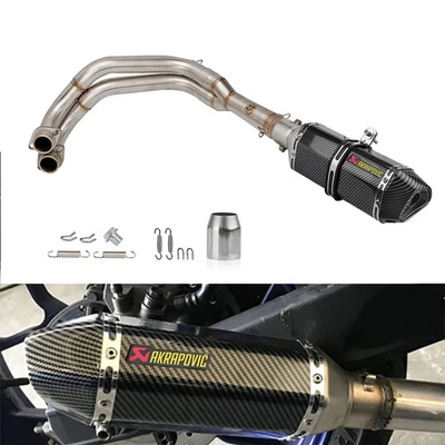 Full Exhaust System Muffler Tail Pipe For Yamaha YZF R7 2021-2025 MT-07 FZ07 Foto 1 de 4