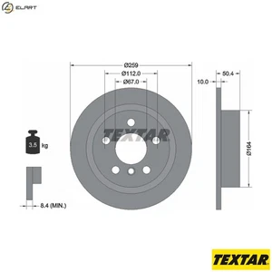 2x BRAKE DISC 92279303 FOR MINI B37 C15 A 1.5L B3815/B3615A 1.5L 3cyl 2.0L 4cyl - Picture 1 of 9