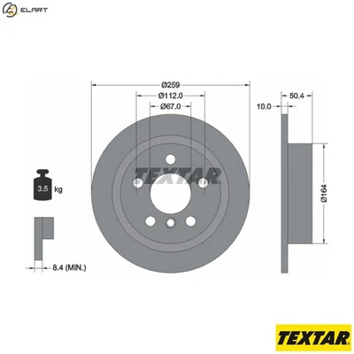 2x BRAKE DISC 92279303 FOR MINI B37 C15 A 1.5L B3815/B3615A 1.5L 3cyl 2.0L 4cyl - Image 1 of 4