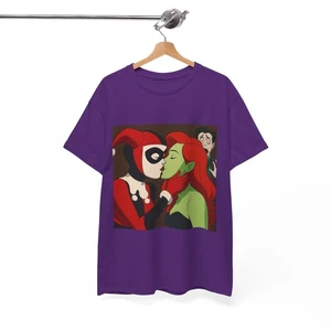 Harley Quinn Poison Ivy Kissing Love Tee Unisex T-Shirt Joker Shocked Batman Ani - Bild 1 von 157