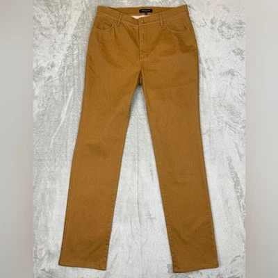 Pantalones de mezclilla Lafayette 148 tostados pierna recta elásticos tiro medio bolsillos talla 6 color camel Foto 1 de 4