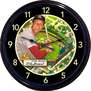 Stan Musial St Louis Cardinals Bush Stadium Baseball Card Wall Clock  MLB - Picture 1 of 1