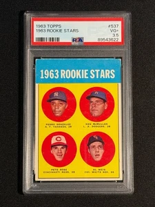 PETE ROSE PSA 3.5 1963 TOPPS #537 ROOKIE STARS RC REDS VINTAGE ROOKIE CARD - Picture 1 of 2