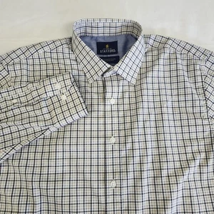 Stafford Regular Fit Men M 15-15.5 Plaid Long Sleeve Button Down Dress Shirt - Picture 1 of 14