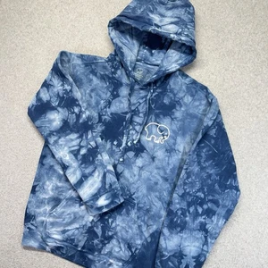 Elfenbeinfarbener Ella Batik Hoodie Damen Small S blau Elefant Pullover Sweatshirt - Bild 1 von 10