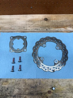 2013-2018 OEM KAWASAKI NINJA ZX-6R ZX636 REAR BRAKE ROTOR & ABS RING / BOLTS - Image 1 of 4
