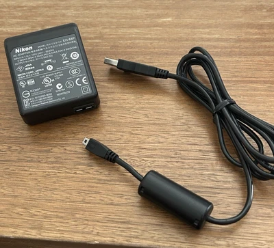Cargador adaptador de CA Nikon EH-68 P con cable USB adaptador de corriente para cámara Foto 1 de 4