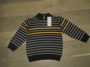 NWT Gymboree Turbo Charged gray and black striped 1/4 zipper sweater 4 $32.50 - Picture 1 of 4