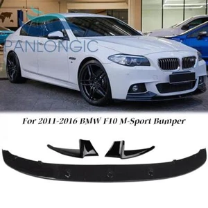 Front Bumper Spoiler Lip Splitter For 11-16 BMW F10 520i 528i 550i M Sport Black - Picture 1 of 11