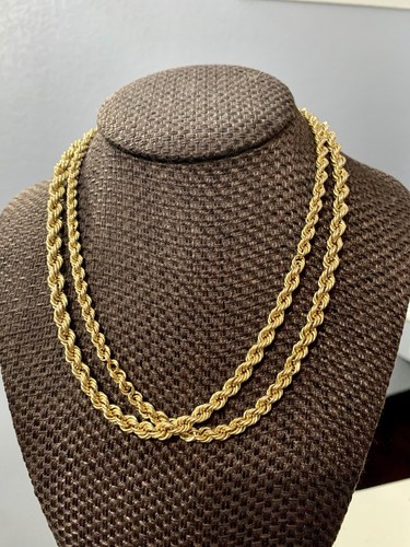 Collana catena corda firmata Christian Dior vintage tono oro lunga 36"