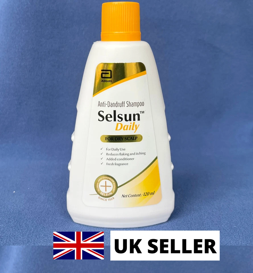 ABBOTT SELSUN ANTI-SCHUPPEN-SHAMPOO 120 ML TROCKENE KOPFHAUT UK VERKÄUFER - Bild 1 von 1