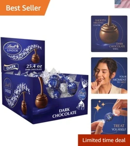 LINDOR Tartufi al Cioccolato Fondente, Centro Liscio, 60 Pezzi, Sacchetto da 25,4 oz - Foto 1 di 9