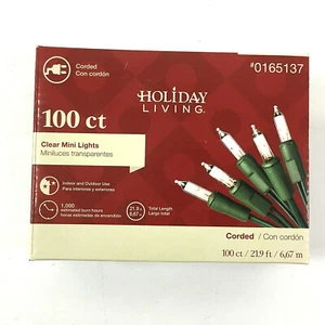 Holiday Living 100 Clear String Lights Green Wire Incandescent Indoor Outdoor - Picture 1 of 4