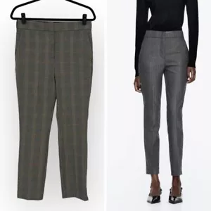 ZARA Cream Brown Mid Rise Jogger Waist Pants size Large - Picture 1 of 14