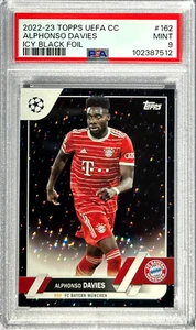 2022-23 Topps UEFA Club Competitions ALPHONSO DAVIES #162 Icy Black Foil /10 - Picture 1 of 7