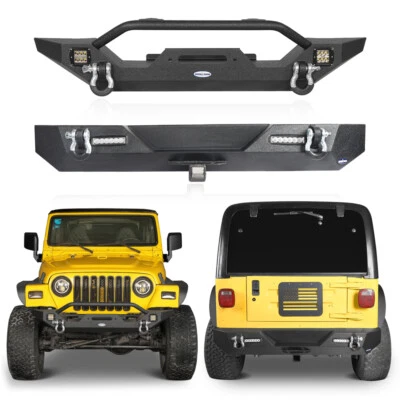 Textured Steel Front Bumper or Rear Bumper Off-road Fit Jeep Wrangler TJ 97-06 Foto 1 de 4