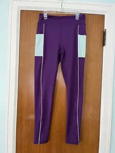Tek Gear NWT girls purple aqua mid rise legging XL (14/16) media pocket wicking - Picture 1 of 3