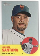 2012 Topps Heritage New York Mets Baseball Card #93 Johan Santana