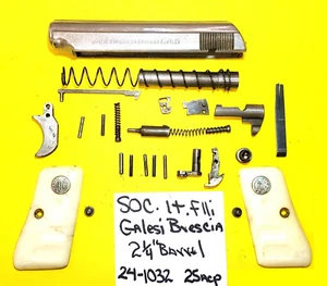 Galesi Brescia .25 ACP  Slide, Barrel, Trigger, Grips, & Assorted Parts 24-1032 - Picture 1 of 9