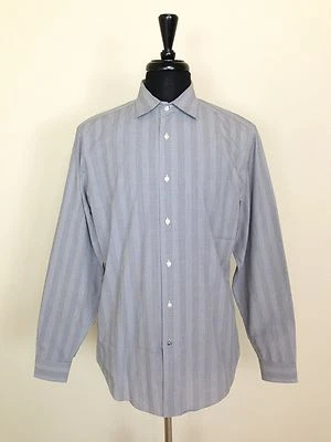 Camisa de vestir Ben Sherman para hombre manga larga M 15,5 34-35 botones delanteros gris a rayas Foto 1 de 4
