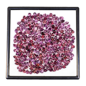 Natural Rhodolite Garnet Pear Cut Loose Gemstones Wholesale Lot 260 Pcs 4mm*3mm