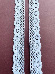 Häkelspitze Baumwolle Spitze Borte 2,8cm weiß Nichtelastisch stoff - Bild 1 von 4