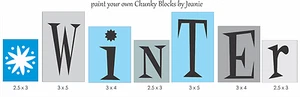 Stencil Seasonal Winter Snowflake Country Family Primitive Chunky Block Signs - Picture 1 of 4