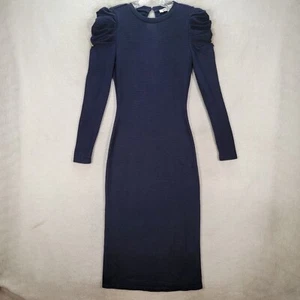 Walter Baker Womens Dress Size S Navy Knit Stretch Ruched Shoulder Lela Bodycon - Picture 1 of 19