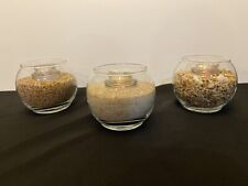 Beach Candle Holder Set- Set Of 2 (Sand, Ground Shells, Or Small Shells)