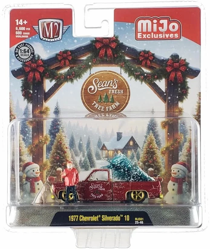 Chase M2 Machines 1977 Chevrolet Silverado 10 Christmas Diorama Sean Dog MJS01 - Image 1 of 1