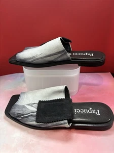 PAPUCEI Platform Sandals Size 38 Gray And Black Open Toe Women - Picture 1 of 6