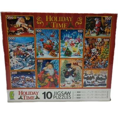 Ceaco HOLIDAY TIME 10 Jigsaw puzzles Christmas Santa Snowman 2011 (9 unopened) - Image 1 of 4