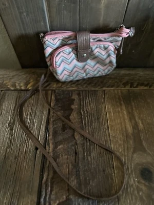 Woman’s Small. Purse Zip Pink and Grey Color Zip and Snap Buckle Closure Used - Image 1 of 4