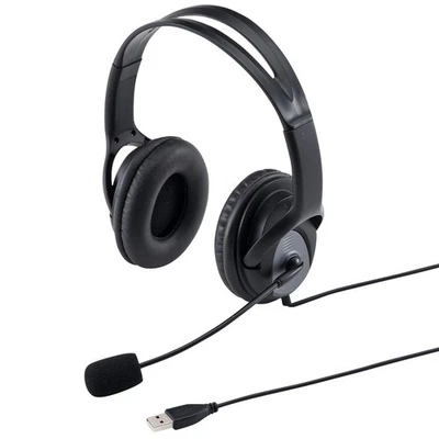 Sanwa supply USB headset MM-HSUSB17BK Skype Music Dynamic type 40mm Japan - Image 1 of 4