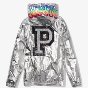 NEW Victoria’s Secret PINK 2018 Fashion Show Rainbow Sequin Bling Anorak M/L - Picture 1 of 10