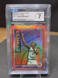 1995 Topps Finest Mystery Bordered Refractor #M7 Latrell Sprewell Warriors CGC 7 - Bild 1 von 3