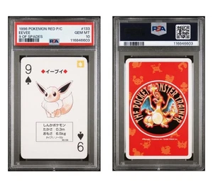 Eevee PSA 10 Pokemon Red Version Playing Card 133 9 of Spades Poker Charizard - Picture 1 of 1