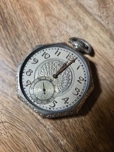 Vintage Elgin Pocket Watch Open Face Etch Case For Repair Lot 1 - Photo 1 sur 5