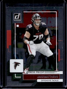2022 Donruss Jake Matthews Silver Press Proof #56/100 Falcons - Picture 1 of 2